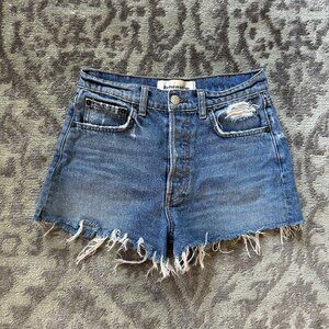Reformation Dixie Shorts Denim High Rise Medium Wash